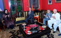 pm shehbaz arrives in karachi visits ppp s sherry rehman to condole daughter s passing