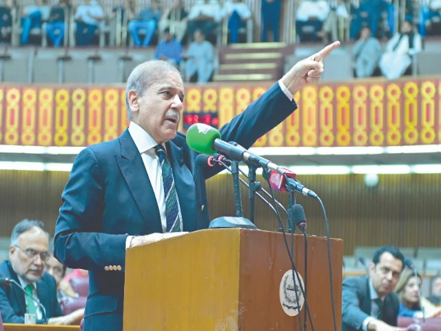 prime minister shehbaz sharif addresses the national assembly in islamabad photo afp prime minister shehbaz sharif addresses the national assembly in islamabad photo afp