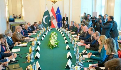 pm shehbaz sharif in delegation level talks with austrian chancellor christian stocker in vienna on february 16 photo pid pm shehbaz sharif in delegation level talks with austrian chancellor christian stocker in vienna on february 16 photo pid