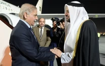 pm shehbaz arrrives in qatar for talks with emir sheikh tamim
