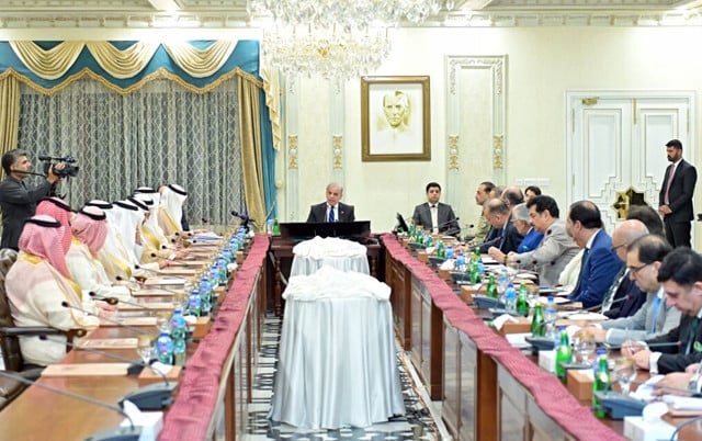 saudi arabia s minister for investment khalid bin abdulaziz al falih met with prime minister muhammad shehbaz sharif on thursday photo pid