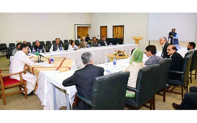 caretaker prime minister anwaar ul haq kakar chairs a meeting of political leaders in hunza on wednesday september 13 2023 photo app