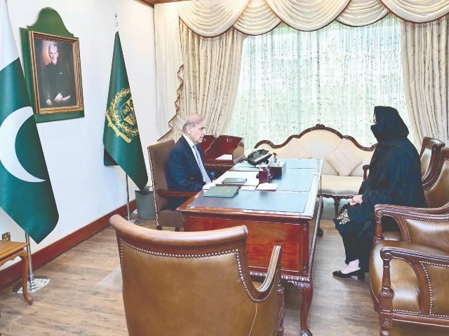 mna syed nosheen iftikhar meets pm shehbaz sharif at parliament house in islamabad photo ppi mna syed nosheen iftikhar meets pm shehbaz sharif at parliament house in islamabad photo ppi