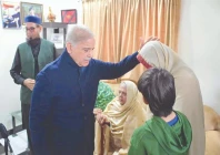 prime minister shehbaz sharif condoles with the family of shaheed lt col shahzada gul faraz in manshehra photo ppi