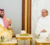 prime minister shehbaz sharif meets saudi crown prince mohammed bin salman in makkah on sunday april 8 2024 photo pmo