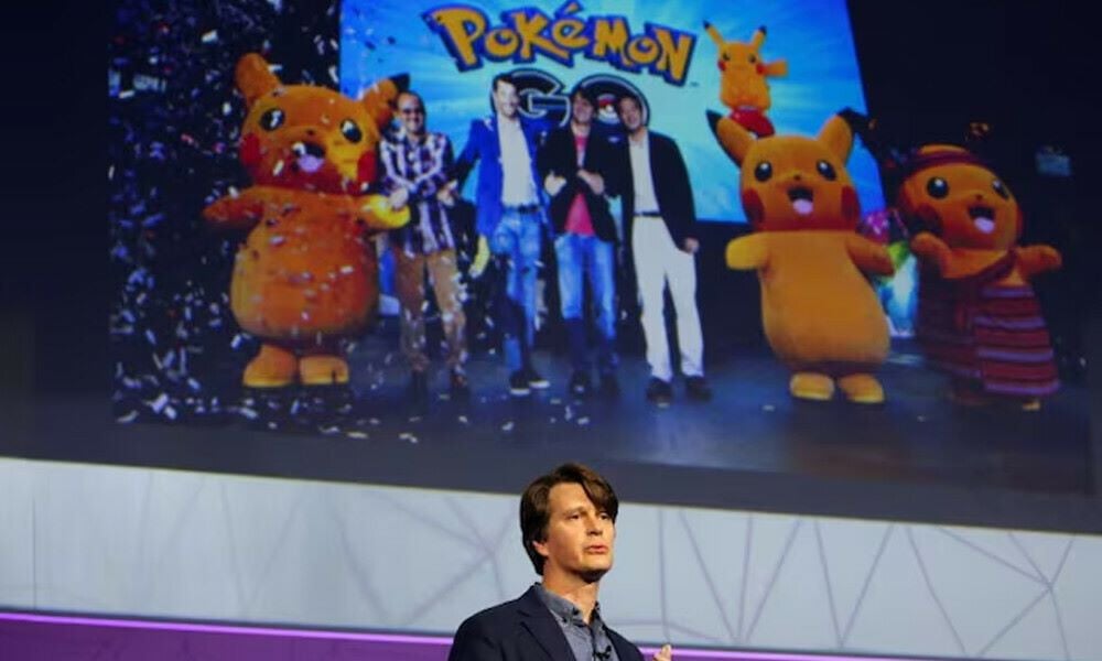 john hanke creator of pokemon go and chief executive officer of niantic gestures during his keynote speech at the mobile world congress in barcelona spain february 28 2017 photo reuters