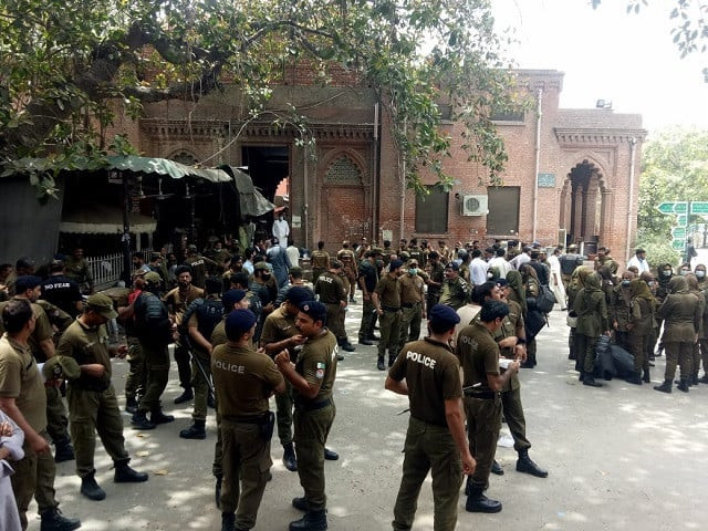 a file photo of police officials being deployed at the lahore high court photo express a file photo of police officials being deployed at the lahore high court photo express