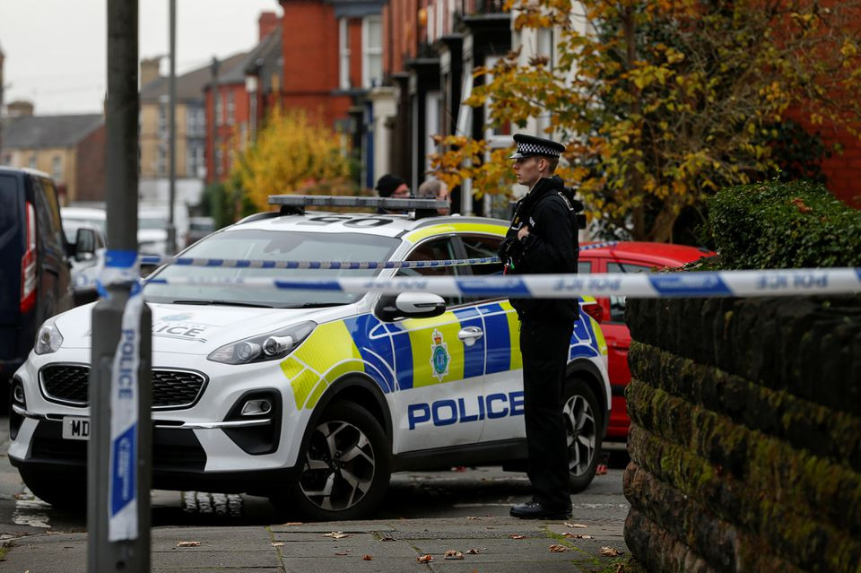 a police officer stands guard following the car blast of liverpool women s hospital in liverpool britain november 15 2021 photo reuters