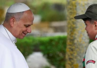 pope leo xiv reacts as he speaks with the youth who helped him plant a tree during his visit to the archaeological site of hippo regius in annaba algeria april 14 2026 photo reuters pope leo xiv reacts as he speaks with the youth who helped him plant a tree during his visit to the archaeological site of hippo regius in annaba algeria april 14 2026 photo reuters