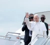 pope leo xiv waves as he boards a plane bound for bamenda where he will attend a meeting for peace and hold a holy mass at yaounde nsimalen international airport in yaounde cameroon april 16 2026 reuters