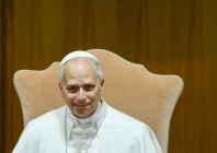 pope leo xiv prepares to speak during the presentation of magnifica humanitas his first encyclical focused on the rise of artificial intelligence at the vatican s aula nuova del sinodo may 25 2026 reuters