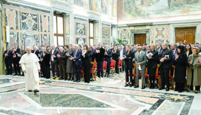 pope leo xiv walks on the day of an audience with international filmmakers and actors in the sala clementina at the vatican photo reuters pope leo xiv walks on the day of an audience with international filmmakers and actors in the sala clementina at the vatican photo reuters
