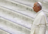pope leo xiv looks on as he meets with catholic religious education teachers attending a national meeting organised by the italian bishops conference cei in the paul vi hall at the vatican april 25 2026 reuters