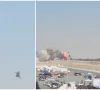smoke rises after an indian made tejas fighter jet crashed during an aerial display at the dubai airshow moments earlier the aircraft was seen losing altitude before hitting the ground photos reuters