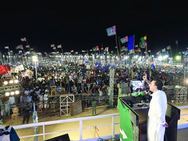 ppp chairman bilawal bhutto zardari addresses a rally in hyderabad photo express ppp chairman bilawal bhutto zardari addresses a rally in hyderabad photo express