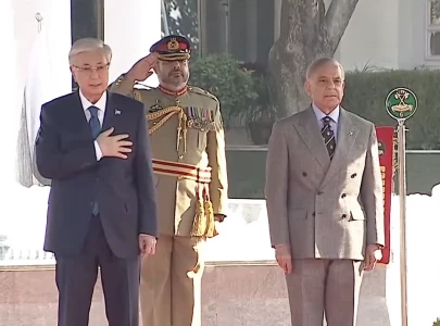kazakhstan s president tokayev arrives at pm house received by shehbaz