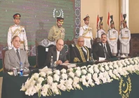 president asif ali zardari signs the documents after administering oath to justice aminuddin khan as the first chief justice of the federal constitutional court at the aiwan e sadr photo inp