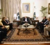 president in a meeting with international monetary fund imf middle east and central asia department director jihad azour at aiwan e sadr in islamabad photo x