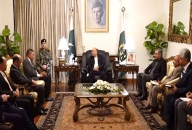 president asif ali zardari in a meeting with malaysian minister of home affairs of malaysia dato seri saifuddin nasution ismail and his delegation in islamabad on august 22 2026 photo radio pakistan