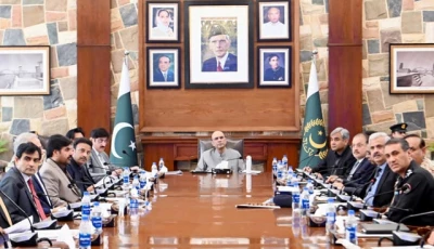 president asif ali zardari chairing a high level law and order meeting at cm house in karachi on wednesday photo pid