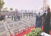 president asif zardari addresses a public gathering in nawazabad in rahim yar khan district photo app