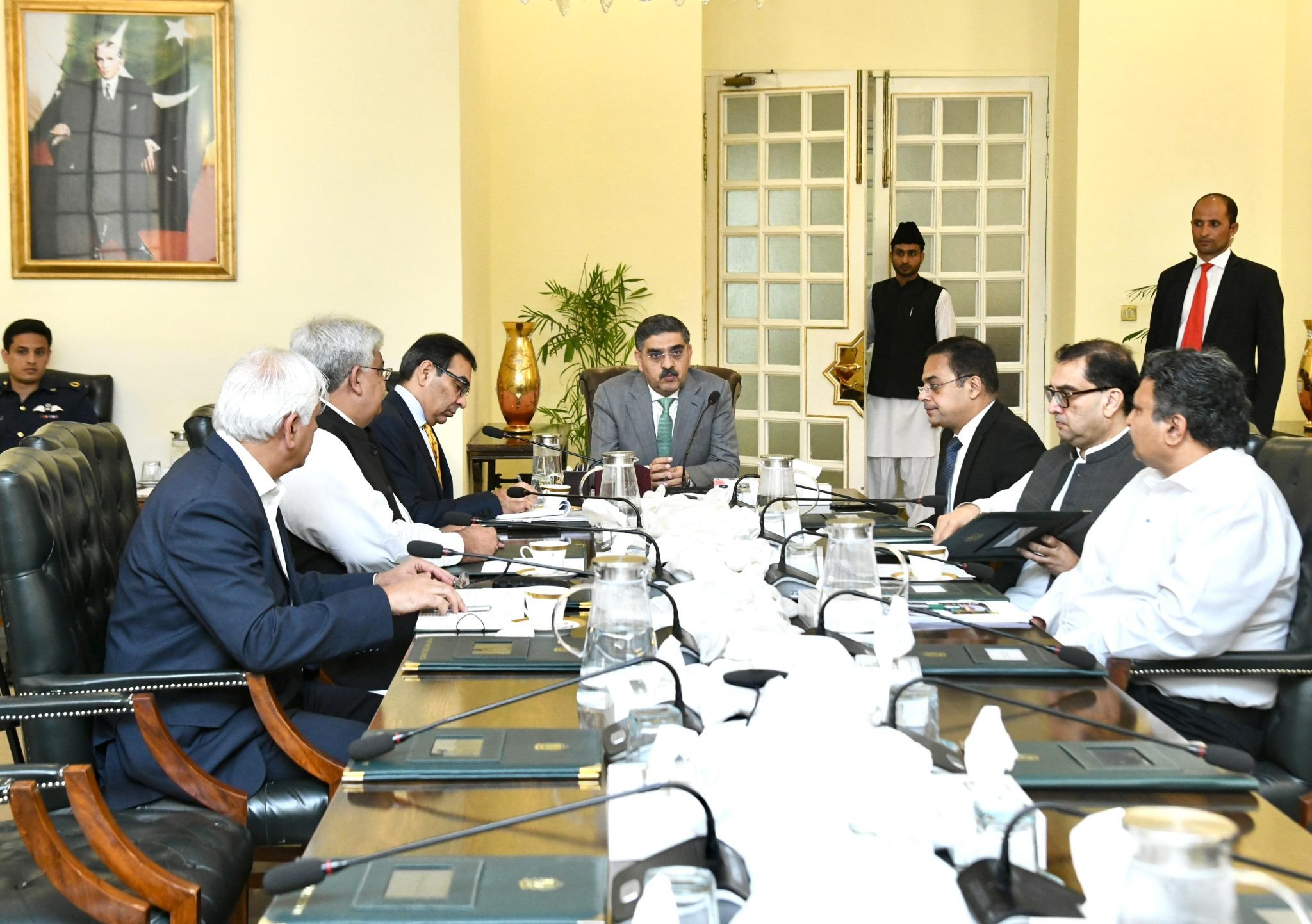 caretaker prime minister anwaarul haq kakar chairs a meeting regarding power sector in islamabad on september 4 2023 photo app