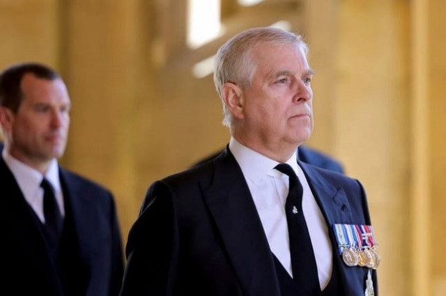 britain s prince andrew duke of york looks on during the funeral of britain s prince philip on the grounds of windsor castle in windsor britain april 17 2021 photo reuters britain s prince andrew duke of york looks on during the funeral of britain s prince philip on the grounds of windsor castle in windsor britain april 17 2021 photo reuters