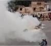 darkness boils over as power protest turns fiery
