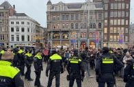 pro palestinian protesters face dutch police while taking part in a non authorised protest in amsterdam netherlands november 10 2024 photo reuters
