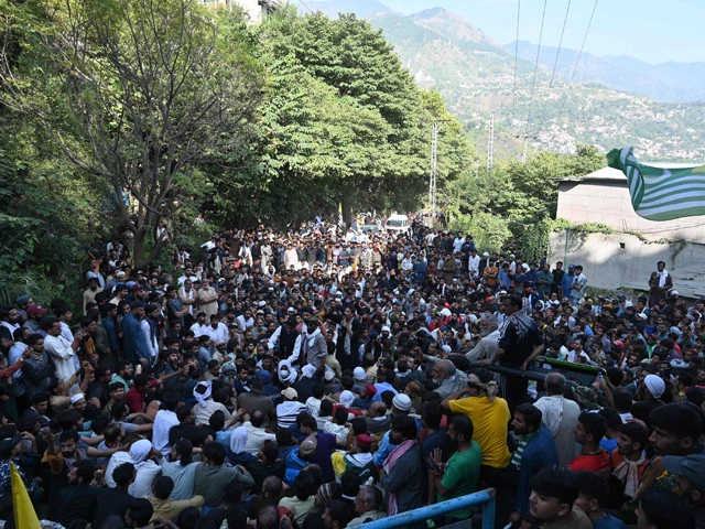 awami action committee aac activists gather during a demonstration in muzaffarabad azad kashmir on october 1 2025 photo afp
