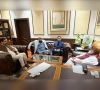 a delegation comprising pti chairman barrister gohar ali khan former k p assembly speaker asad qaiser and ttap spokesperson hussain ahmad yousafzai met maulana fazl at his residence in islamabad on october 29 2026 photo screengrab