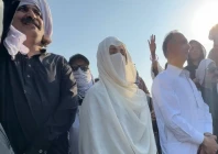 bushra bibi addresses pti supporters alongside k p cm ali amin gandapur and opposition leader omar ayub photo online