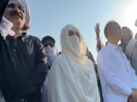 bushra bibi addresses pti supporters alongside k p cm ali amin gandapur and opposition leader omar ayub photo online
