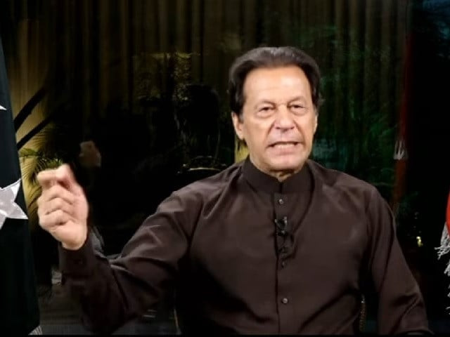 pti chairman imran khan gestures during his address at pti long march on november 18 photo screengrab pti chairman imran khan gestures during his address at pti long march on november 18 photo screengrab