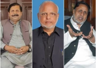 pti leader afzal azeem pahat l ejaz chaudhry m and mian mahmoodur rasheed photos file