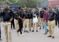 containers tear gas arrests mark pti s rally