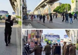 pti defies protest ban clashes with police