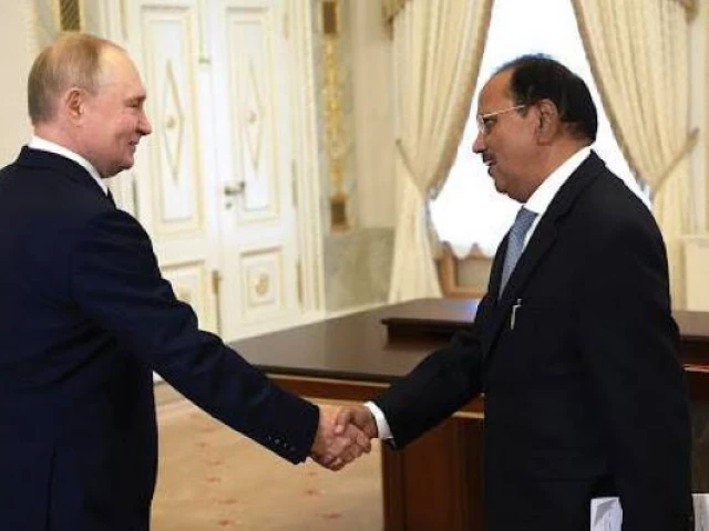 the kremlin published footage of putin shaking hands with ajit doval photo afp