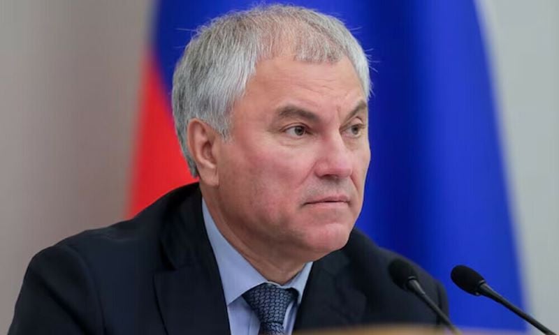 senior lawmaker vyacheslav volodin also said the weapon aid to ukraine would completely destroy us russia relations photo reuters