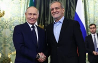 russian president vladimir putin and iranian president masoud pezeshkian shake hands during a meeting at the kremlin in moscow on january 17 2025 photo afp