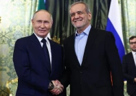 russian president vladimir putin and iranian president masoud pezeshkian shake hands during a meeting at the kremlin in moscow on january 17 2025 photo afp
