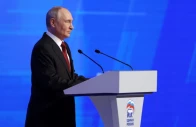 russian president vladimir putin addresses delegates from the united russia party as he attends the party s congress ahead of the upcoming parliamentary elections in moscow russia august 22 2026 photo reuters