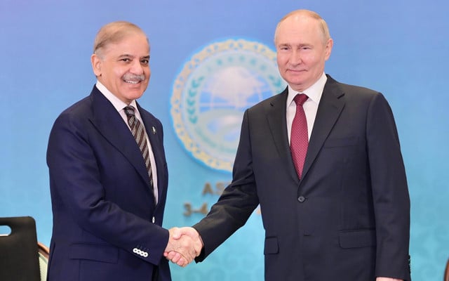putin and shehbaz are in kazakhstan for the regional summit and this was their second meeting photo pid
