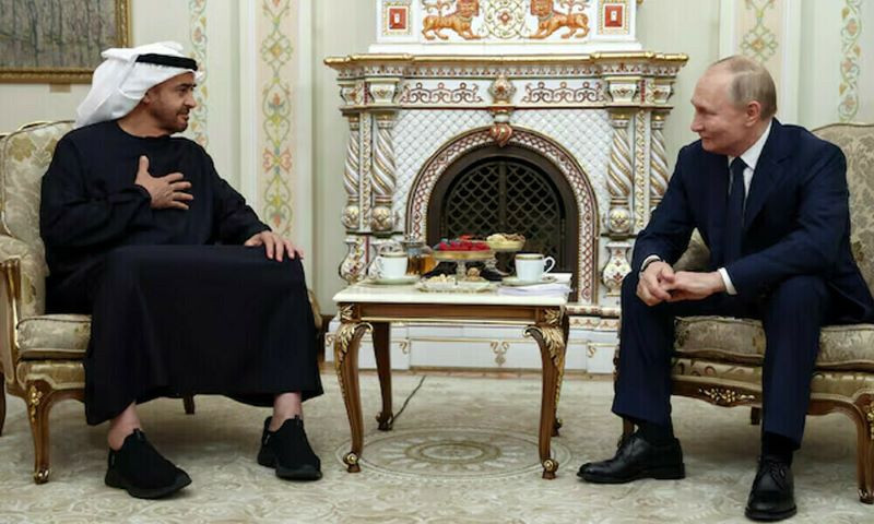 putin thanked sheikh mohamed bin zayed al nahyan for its role in prisoner release with ukraine photo afp