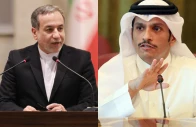 a combination of photos featuring iran s foreign minister abbas araghchi and qatar s prime minister and foreign minister sheikh mohammed bin abdulrahman al thani photo afp file
