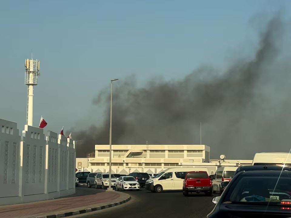 Smoke rises after several blasts were heard in Doha, Qatar, September 9, 2025.PHOTO REUTERS