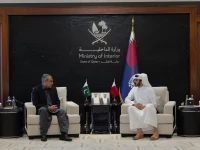 interior minister mohsin naqvi meeting with qatar s minister of interior sheikh khalifa bin hamad bin khalifa al thani photo x moi qatar