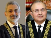 justice qazi faez isa and justice mansoor ali shah photo file