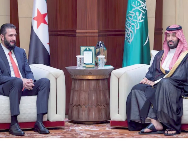 syrian president ahmad al shara meets saudi crown prince mohammed bin salman in riyadh photo spa syrian president ahmad al shara meets saudi crown prince mohammed bin salman in riyadh photo spa