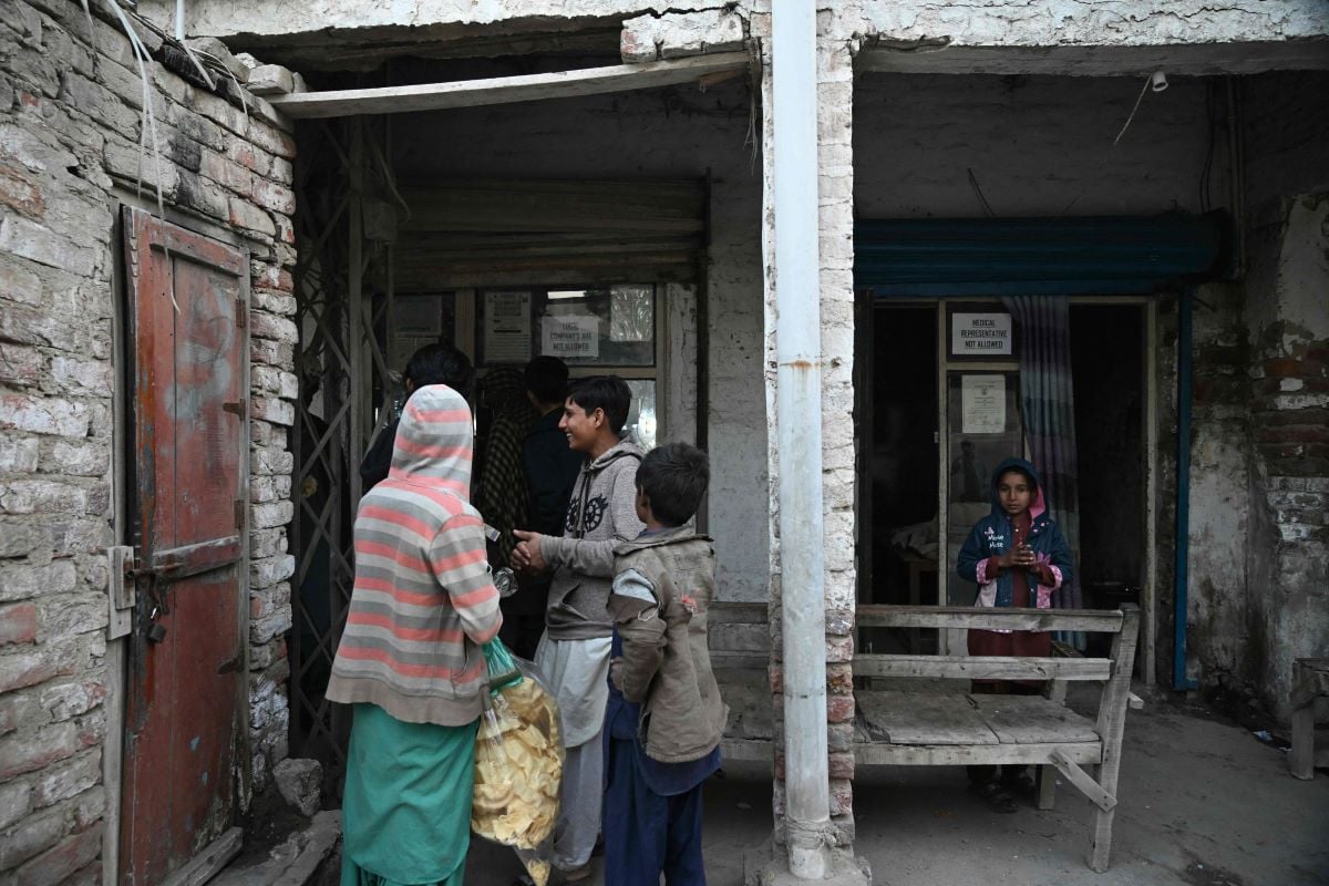 This photograph taken on January 8, 2026, shows an unlicensed clinic on the outskirts of Hyderabad, Sindh. PHOTO: AFP